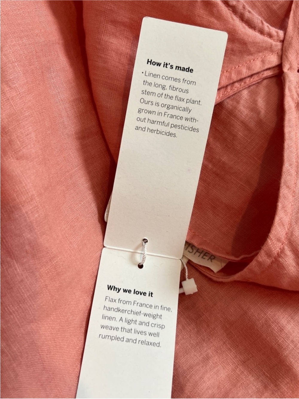 Eileen Fisher Soft Peach Linen Cami Dress - Picture 14 of 14